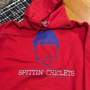 Champion Red and Blue Graphic Hoodie- hockey lovers - champion men’s medium